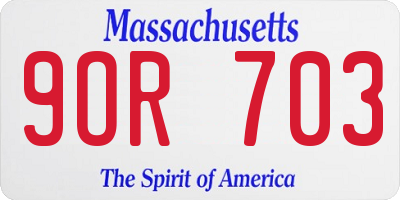 MA license plate 9OR703