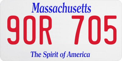 MA license plate 9OR705
