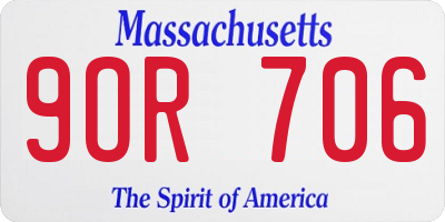 MA license plate 9OR706