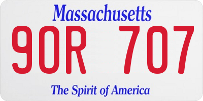 MA license plate 9OR707