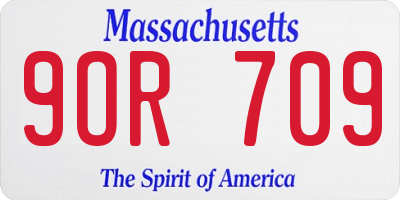 MA license plate 9OR709