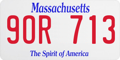 MA license plate 9OR713