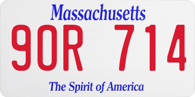 MA license plate 9OR714