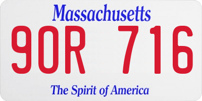 MA license plate 9OR716