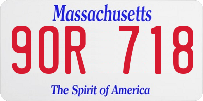 MA license plate 9OR718