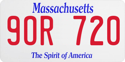 MA license plate 9OR720
