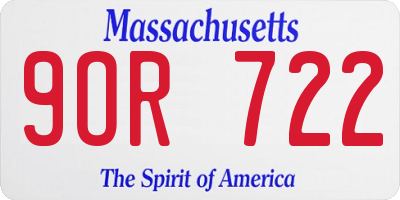 MA license plate 9OR722