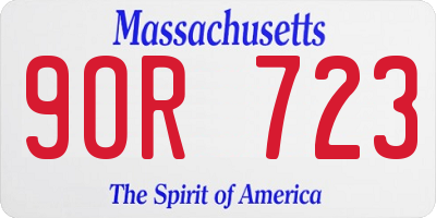 MA license plate 9OR723