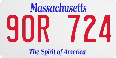 MA license plate 9OR724