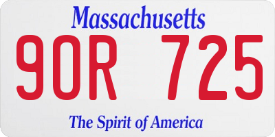 MA license plate 9OR725