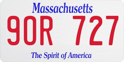 MA license plate 9OR727