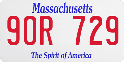 MA license plate 9OR729