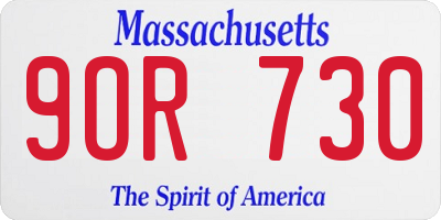 MA license plate 9OR730