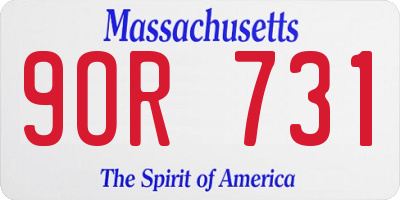 MA license plate 9OR731