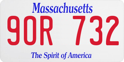 MA license plate 9OR732