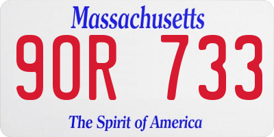 MA license plate 9OR733