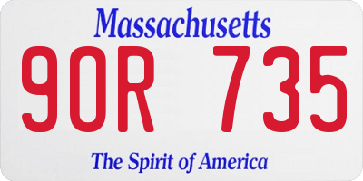 MA license plate 9OR735