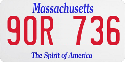 MA license plate 9OR736
