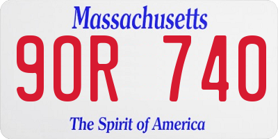 MA license plate 9OR740