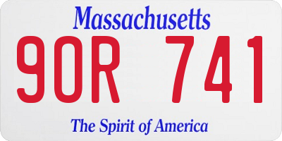 MA license plate 9OR741