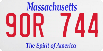 MA license plate 9OR744