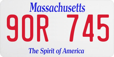 MA license plate 9OR745