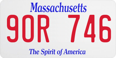 MA license plate 9OR746