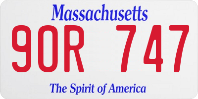 MA license plate 9OR747