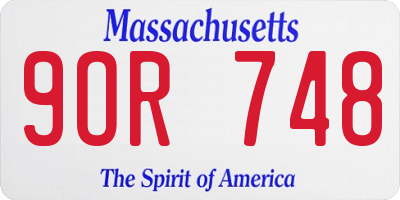 MA license plate 9OR748