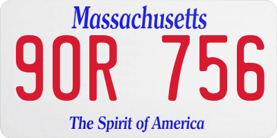 MA license plate 9OR756
