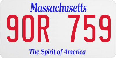 MA license plate 9OR759