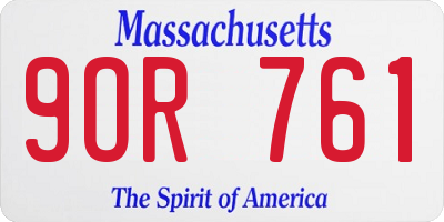 MA license plate 9OR761