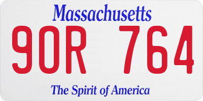 MA license plate 9OR764