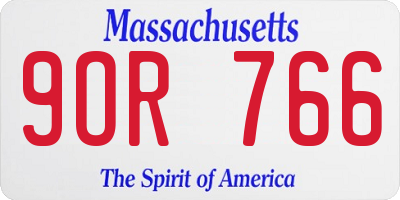 MA license plate 9OR766