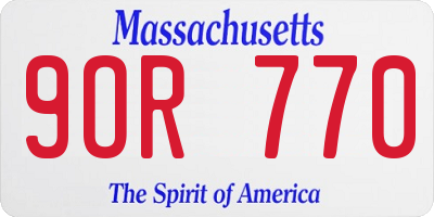 MA license plate 9OR770