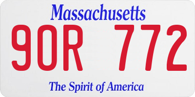 MA license plate 9OR772