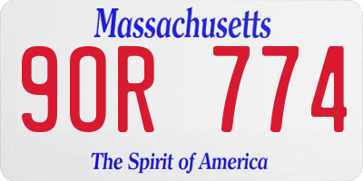 MA license plate 9OR774