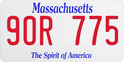 MA license plate 9OR775