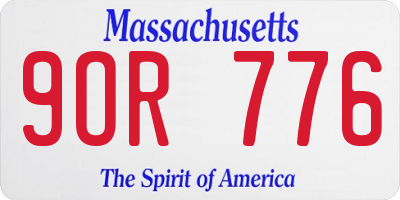 MA license plate 9OR776