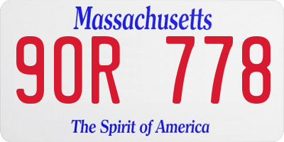 MA license plate 9OR778