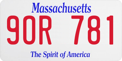 MA license plate 9OR781