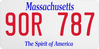 MA license plate 9OR787