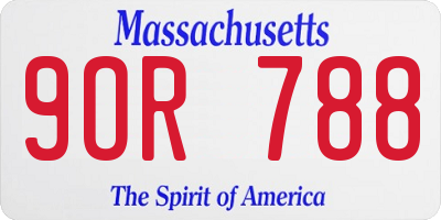 MA license plate 9OR788