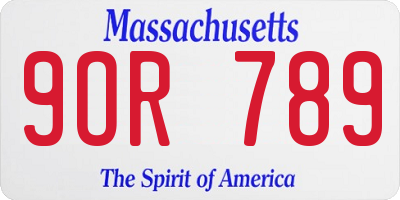 MA license plate 9OR789