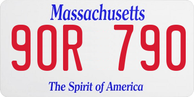 MA license plate 9OR790