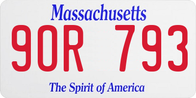 MA license plate 9OR793