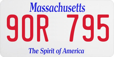 MA license plate 9OR795