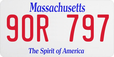 MA license plate 9OR797
