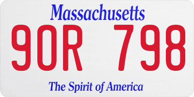 MA license plate 9OR798