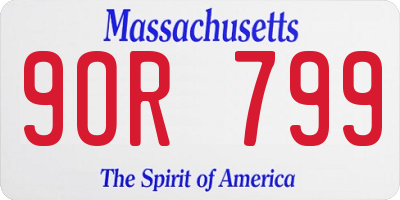 MA license plate 9OR799